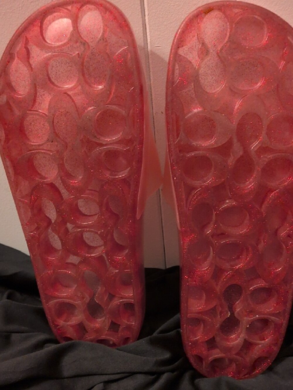 Coach Pink Glitter Slide Sandals - Picture 5 of 6